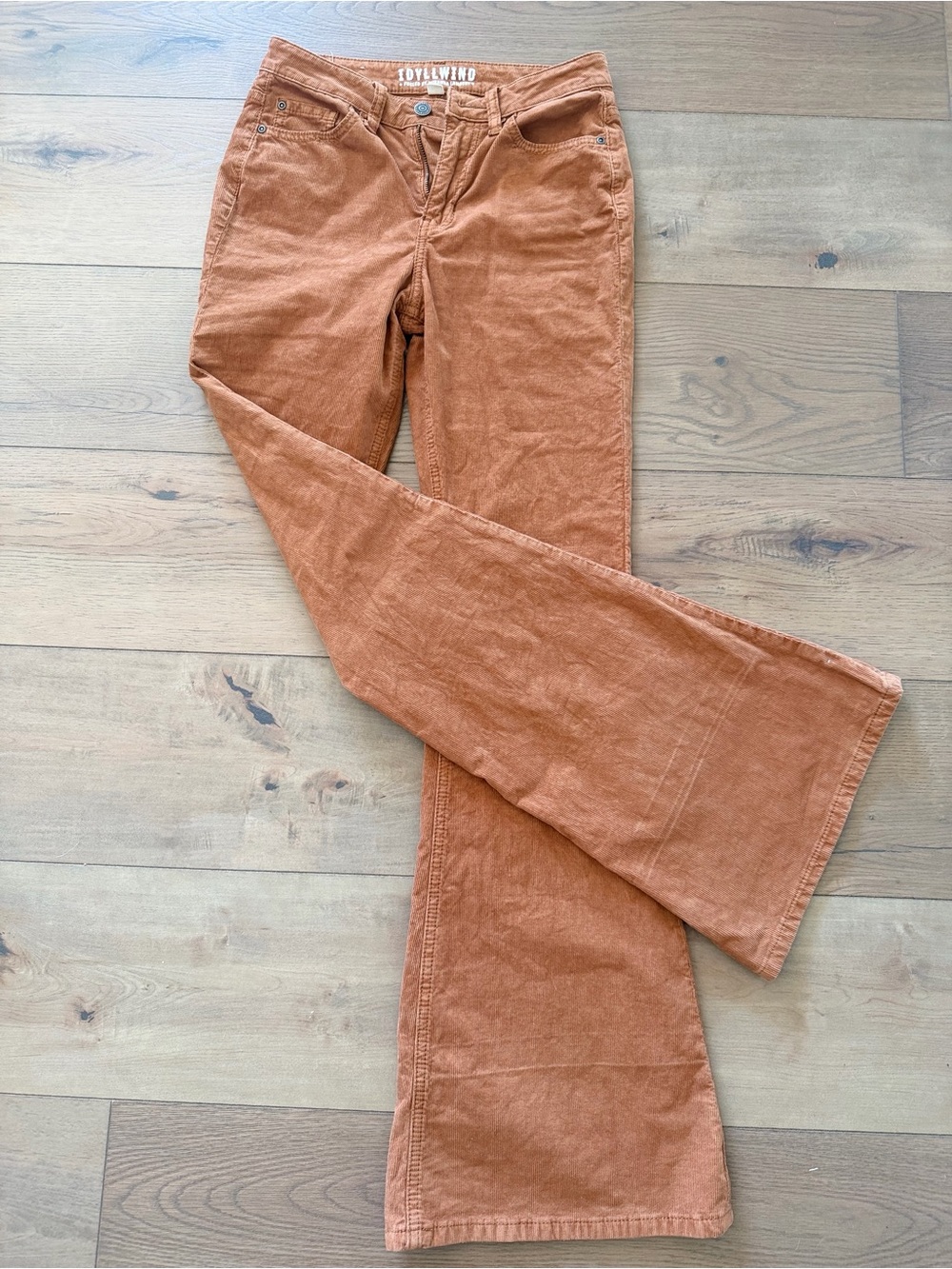 Idyllwind Rust Orange Corduroy Flare Pants - Picture 12 of 12